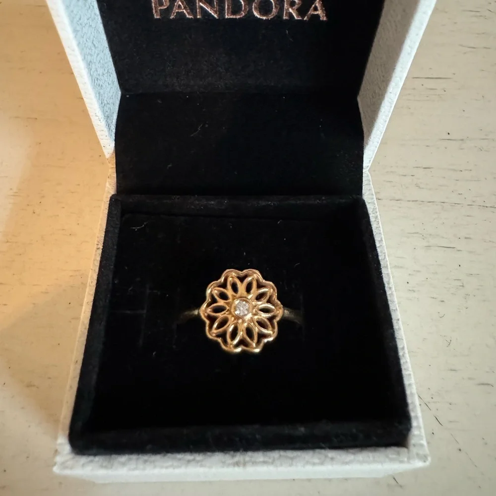Pandora 14k Gold Radiance Diamond Ring - Picture 1 of 4